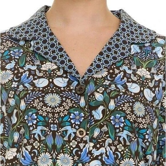 Vera Bradley Women's Notch Collar PJ Set Green NWT - Picture 3 of 5